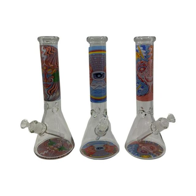 Smoking Glass Bong Water Pipe Trippy Design
