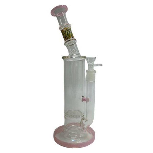 12.5" Glass Water Pipe with Marble Neck and Honey comb Disc