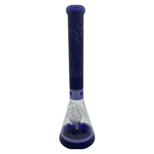 18" Geometric Shapes Embossed Water Pipe with Ice Catcher