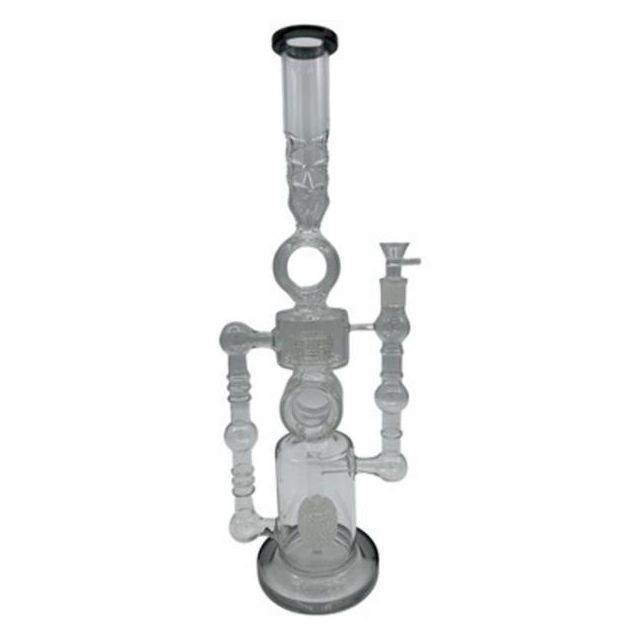 21.5" Donut Shaped Tall Glass Water Pipe with Diamond Percolator