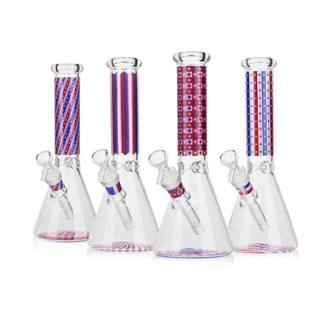 10" USA Flag Edition Beaker Glass Water Pipe