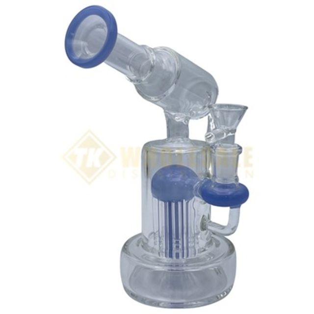 8" Blue Telescope Percolator Water Pipe