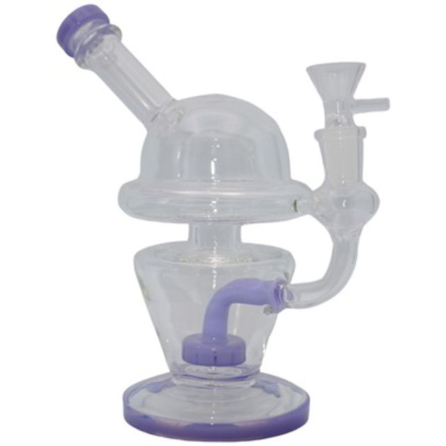 8" Glass Recycler Water Pipe/Dab Rig w/ Percolator