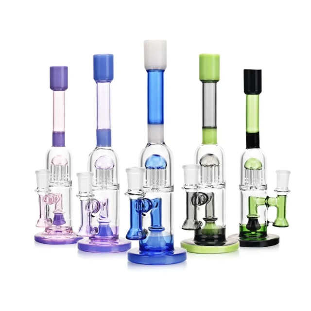 9inch Double Perc Dry Herb Glass
