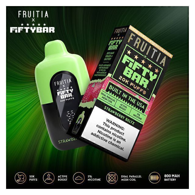 Fruitia x Fifty Bar 20,000 Puffs Disposable (Texas Compliant)