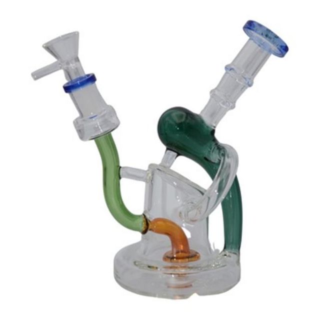 7" Recycler Multi Color Glass Water Pipe