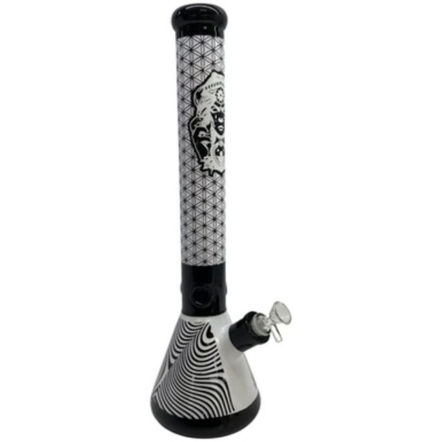 17.5" Heavy Duty Zebra Pattern Embossed Beaker Water Pipe w/ Ice Catcher