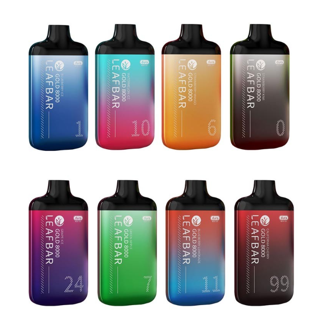 Leaf Bar GOLD 8000 Puffs 50mg 16mL Disposable w/ Dura Mesh Coil *Display of 5*