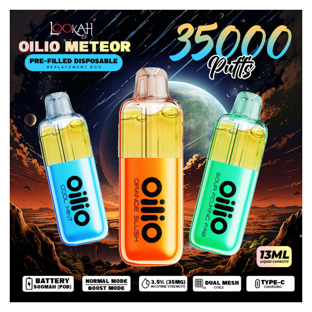 Lookah OiliO Meteor 35K Puff Disposable Replacement Pod Cartridge