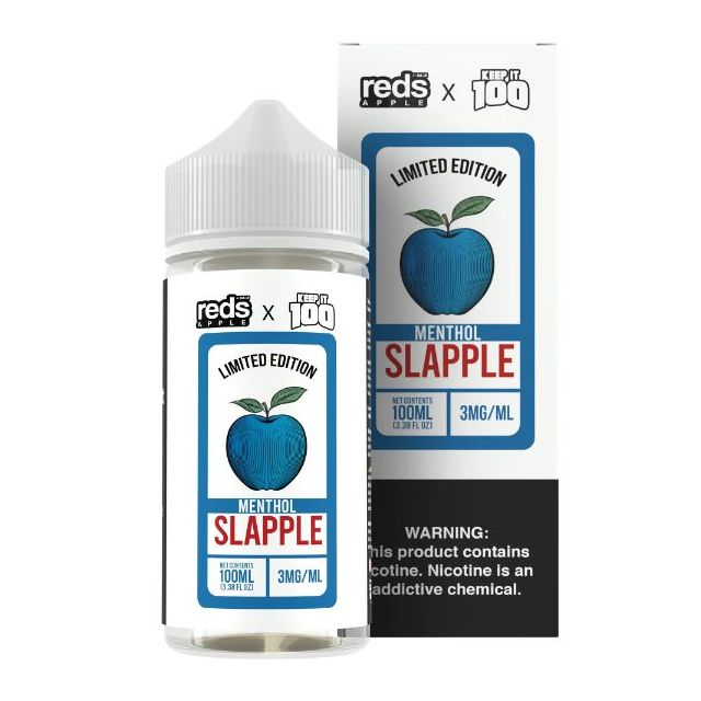 7Daze Reds Apple X Keep It 100 Slapple Menthol 100mL-3mg