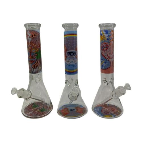 Smoking Glass Bong Water Pipe Trippy Design