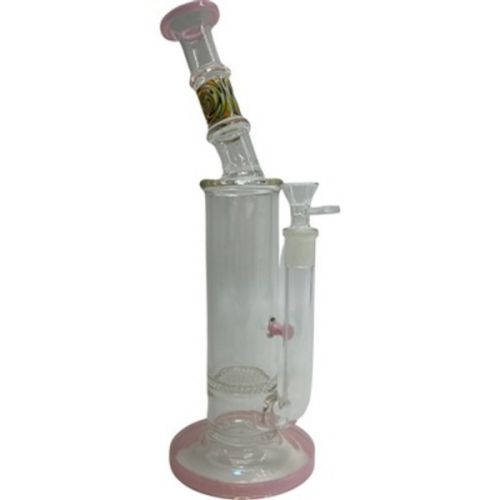 12.5" Glass Water Pipe with Marble Neck and Honey comb Disc