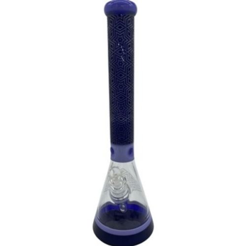 18" Geometric Shapes Embossed Water Pipe with Ice Catcher