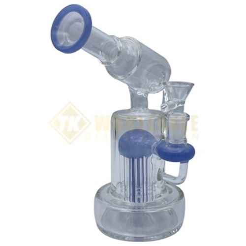 8" Blue Telescope Percolator Water Pipe