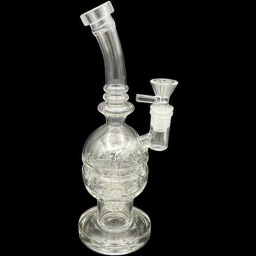 9.5" Clear Bubble Glass Water Pipe