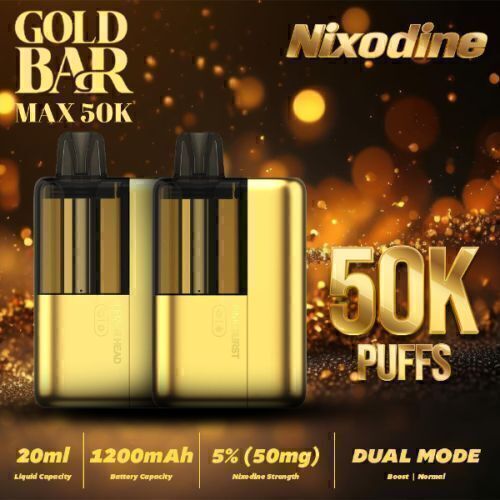 Gold Bar Max Nixodine 50,000 Puffs Disposable Kit