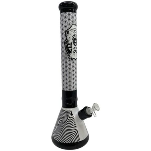 17.5" Heavy Duty Zebra Pattern Embossed Beaker Water Pipe w/ Ice Catcher
