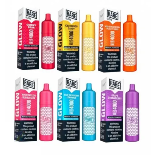 Rare Glow 4000 Puffs 50mg 10mL Disposable w/ Mesh Coil