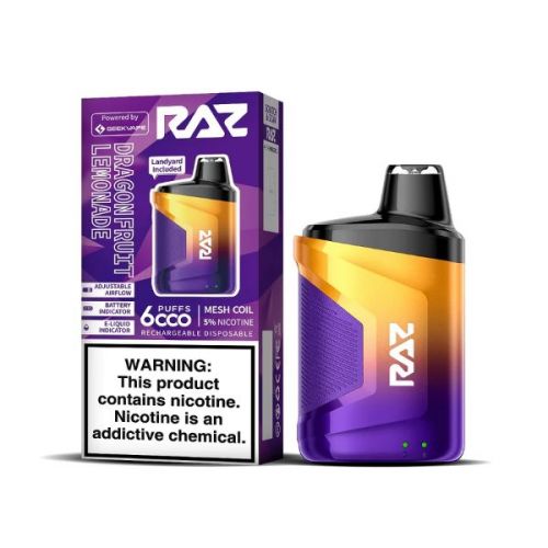 Raz CA6000 6000 Puffs by Geek Vapes Disposable-10-Pack Dragon Fruit Lemonade