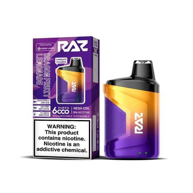Raz CA6000 6000 Puffs by Geek Vapes Disposable-10-Pack Dragon Fruit Lemonade